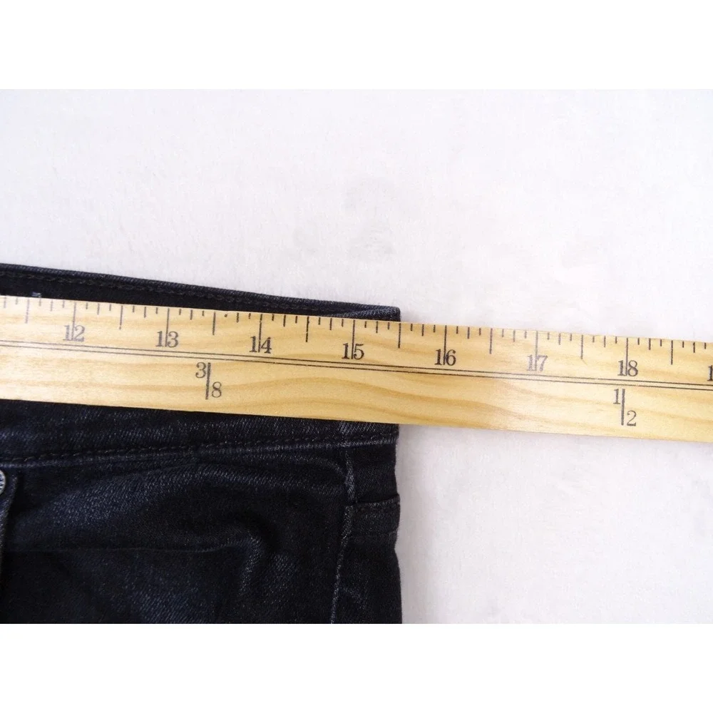 7 For All Mankind Womens Jeans Size 27 Black Denim The Relax Skinny Mid Rise‎